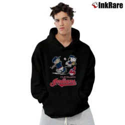 Men’s Charlie Brown Snoopy Cleveland Indians MLB Baseball Pullover Hoodie in black | Cozy, Durable, Modern Fit