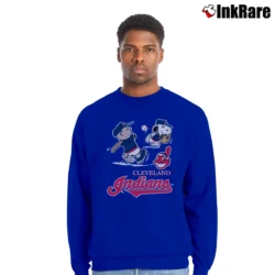 Men’s Charlie Brown Snoopy Cleveland Indians MLB Baseball Crewneck Sweatshirt in royal blue | Cozy Fabric, Clean Style