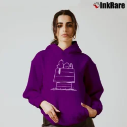 Women’s Charlie Brown Snoopy Doghouse Peanuts Cozy Hoodie in purple | Warm, Structured, Stylish