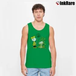 Men’s Charlie Brown Snoopy Fall Leaves Thanksgiving Tank Top in irish green | Breathable, Active-Friendly Design