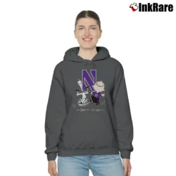 Women’s Charlie Brown Snoopy Northwestern Wildcats Cozy Hoodie in charcoal | Warm, Structured, Stylish