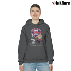 Women’s Charlie Brown Snoopy Philadelphia Phillies Cozy Hoodie in charcoal | Warm, Structured, Stylish