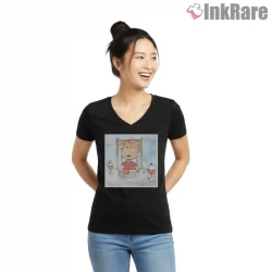 Charlie Brown Sweet Thanksgiving Surprise Shirt on black v-neck shirt for women graphic tee