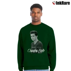 Men’s Charlie Puth Graphic Crewneck Sweatshirt in forest green | Cozy Fabric, Clean Style