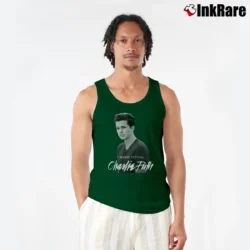 Men’s Charlie Puth Graphic Tank Top in forest green | Breathable, Active-Friendly Design