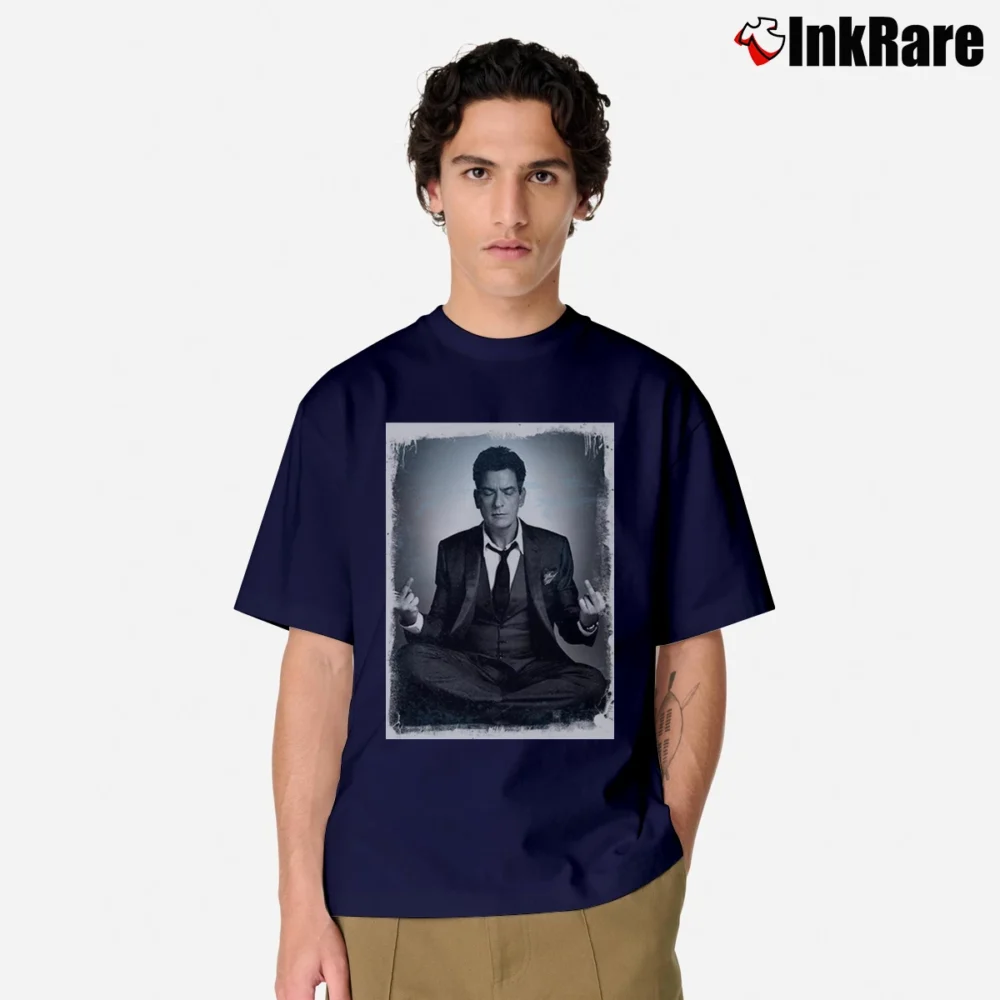 Men’s Charlie Sheen Party Hard Supreme Classic T-Shirt in navy | Soft, Breathable Everyday Wear