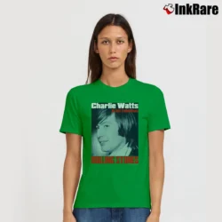 Women’s Charlie Watts Rolling Stones Drummer 90s Promotion for Fans Signature T-Shirt in irish green | Soft, Flattering Fit