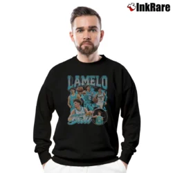 Men’s Charlotte Hornets Lamelo Ball Vintage Bootleg Crewneck Sweatshirt in black | Cozy Fabric, Clean Style