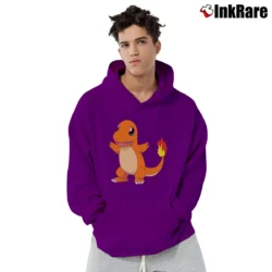 Men’s Charmander Design Pokemon Graphic Pullover Hoodie in purple | Cozy, Durable, Modern Fit