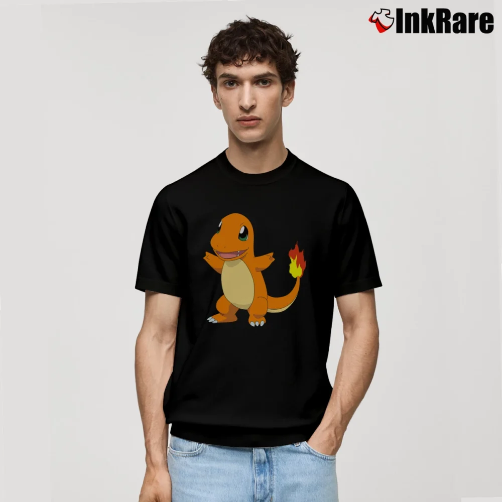 Men’s Charmander Design Pokemon Graphic Classic T-Shirt in black | Soft, Breathable Everyday Wear