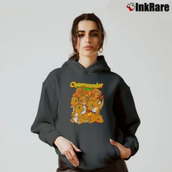 Women’s Charmander Pokemon Custom Retro Style Cozy Hoodie in charcoal | Warm, Structured, Stylish