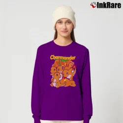 Women’s Charmander Pokemon Custom Retro Style Long-Sleeve Top in purple | Sleek, Versatile, All-Season