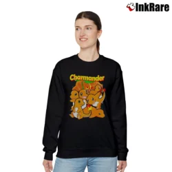 Women’s Charmander Pokemon Custom Retro Style Relaxed Sweatshirt in black | Soft, Laid-Back Vibe