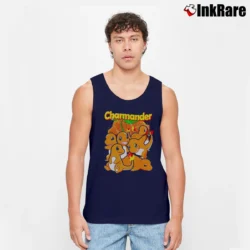 Men’s Charmander Pokemon Custom Retro Style Tank Top in navy | Breathable, Active-Friendly Design