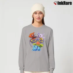 Women’s Charmeleon Wartortle Ivysaur 1999 Pokemon Nintendo Long-Sleeve Top in sport grey | Sleek, Versatile, All-Season