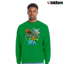 Men’s Charmeleon Wartortle Ivysaur 1999 Pokemon Nintendo Crewneck Sweatshirt in irish green | Cozy Fabric, Clean Style