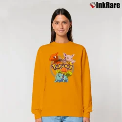 Women’s Charmeleon Wartortle Ivysaur 1999 Pokemon Nintendo Relaxed Sweatshirt in orange | Soft, Laid-Back Vibe