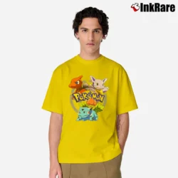 Men’s Charmeleon Wartortle Ivysaur 1999 Pokemon Nintendo Classic T-Shirt in yellow | Soft, Breathable Everyday Wear