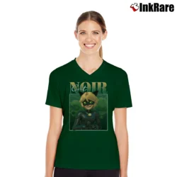 Women’s Chat Noir Miraculous V-Neck Tee in forest green | Chic Neckline, Soft Texture