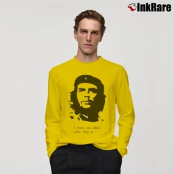 Men’s Che Guevara I Have No Idea Graphic Long-Sleeve Shirt in yellow | Sleek, Lightweight, Year-Round Wear