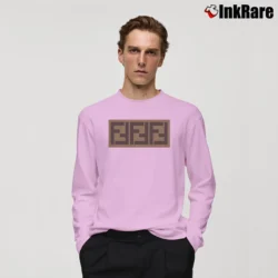 Men’s Cheap Fendi Logo Long-Sleeve Shirt in light pink | Sleek, Lightweight, Year-Round Wear