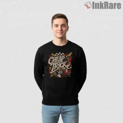 Cheap Trick Checkerboard Guitar Explosion Shirt on graphic shirt for men graphic tee