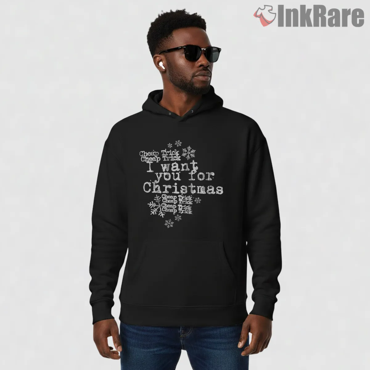 Cheap Trick Christmas Punk Rock Lyrics Shirt on black hoodie for men graphic tee