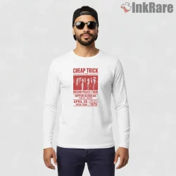 Cheap Trick Dream Police Japan Tour Shirt on white long sleeve shirt for men graphic tee