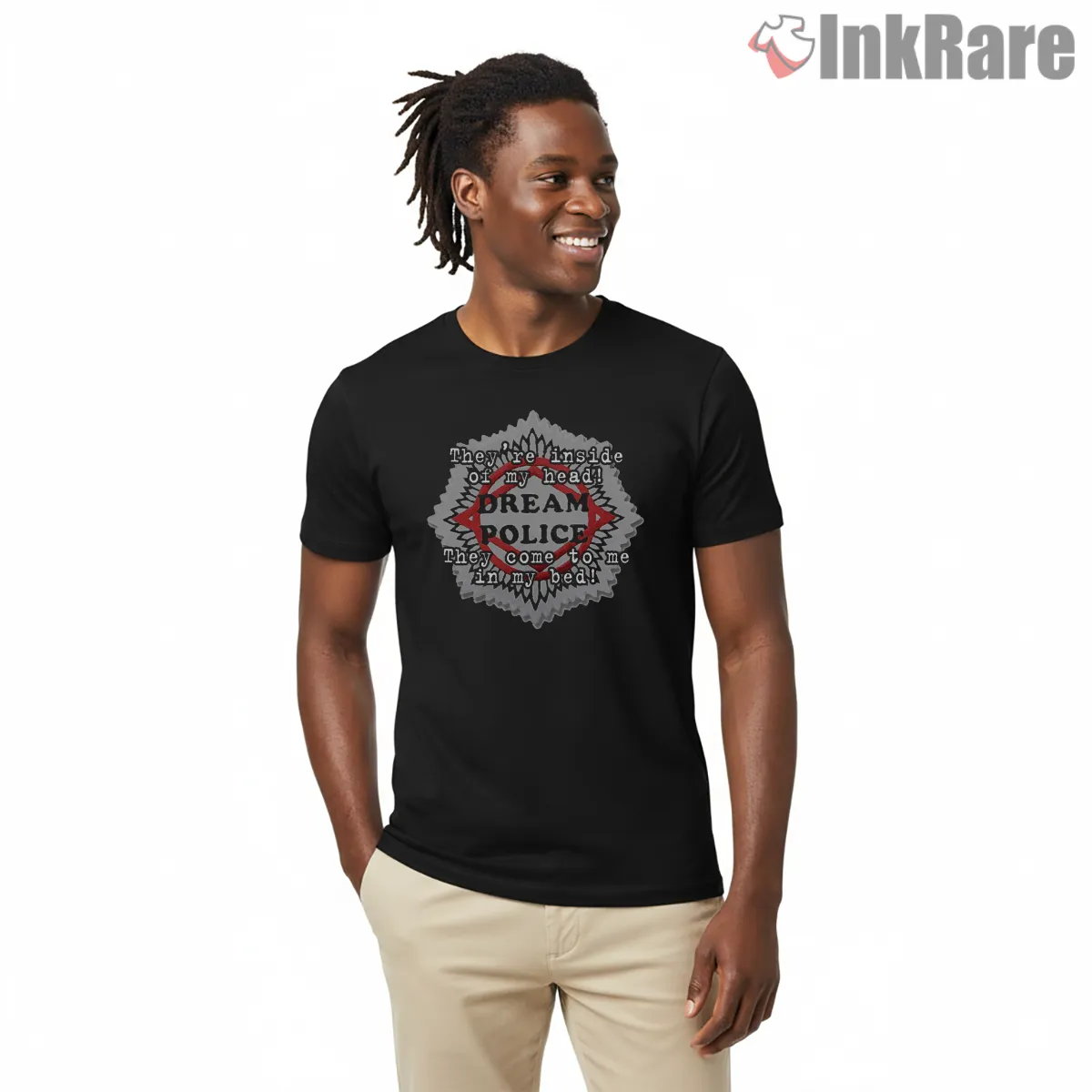 Cheap Trick Dream Police Psychedelic Rock Shirt on black short sleeve shirt for men graphic tee