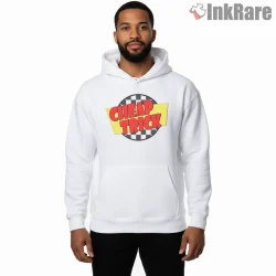 Cheap Trick Fast Times Retro Checker Logo Shirt on white hoodie for men graphic tee