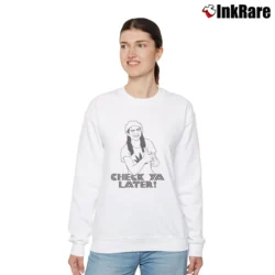 Women’s Check Ya Later Funny Quote Relaxed Sweatshirt in white | Soft, Laid-Back Vibe