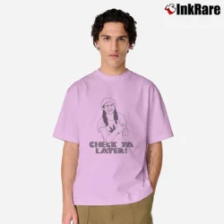 Men’s Check Ya Later Funny Quote Classic T-Shirt in light pink | Soft, Breathable Everyday Wear