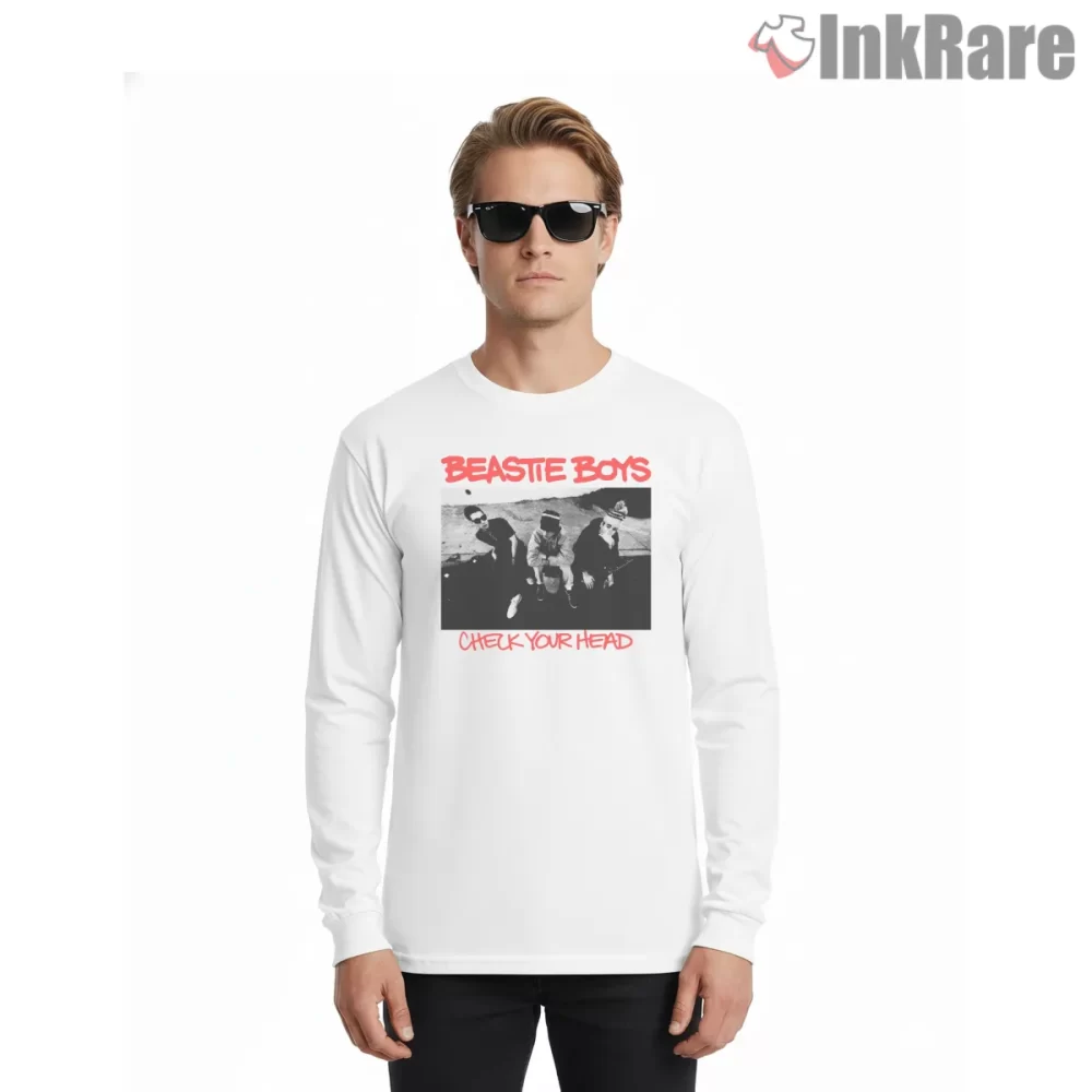 Check Your Head Photo Beastie Boys Shirt on white long sleeve shirt for men graphic tee