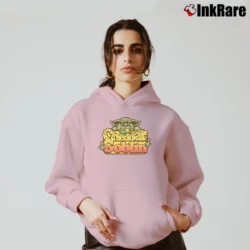 Women’s Cheddar Goblin Horror Movie Graphic Cozy Hoodie in light pink | Warm, Structured, Stylish