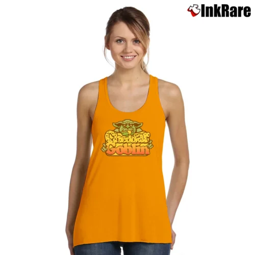 Cheddar Goblin Horror Movie Graphic Women’s Essential Tank in orange – Summer Ready Women’s Cheddar Goblin Horror Movie Graphic Tank Top in orange | Lightweight, Movement-Friendly