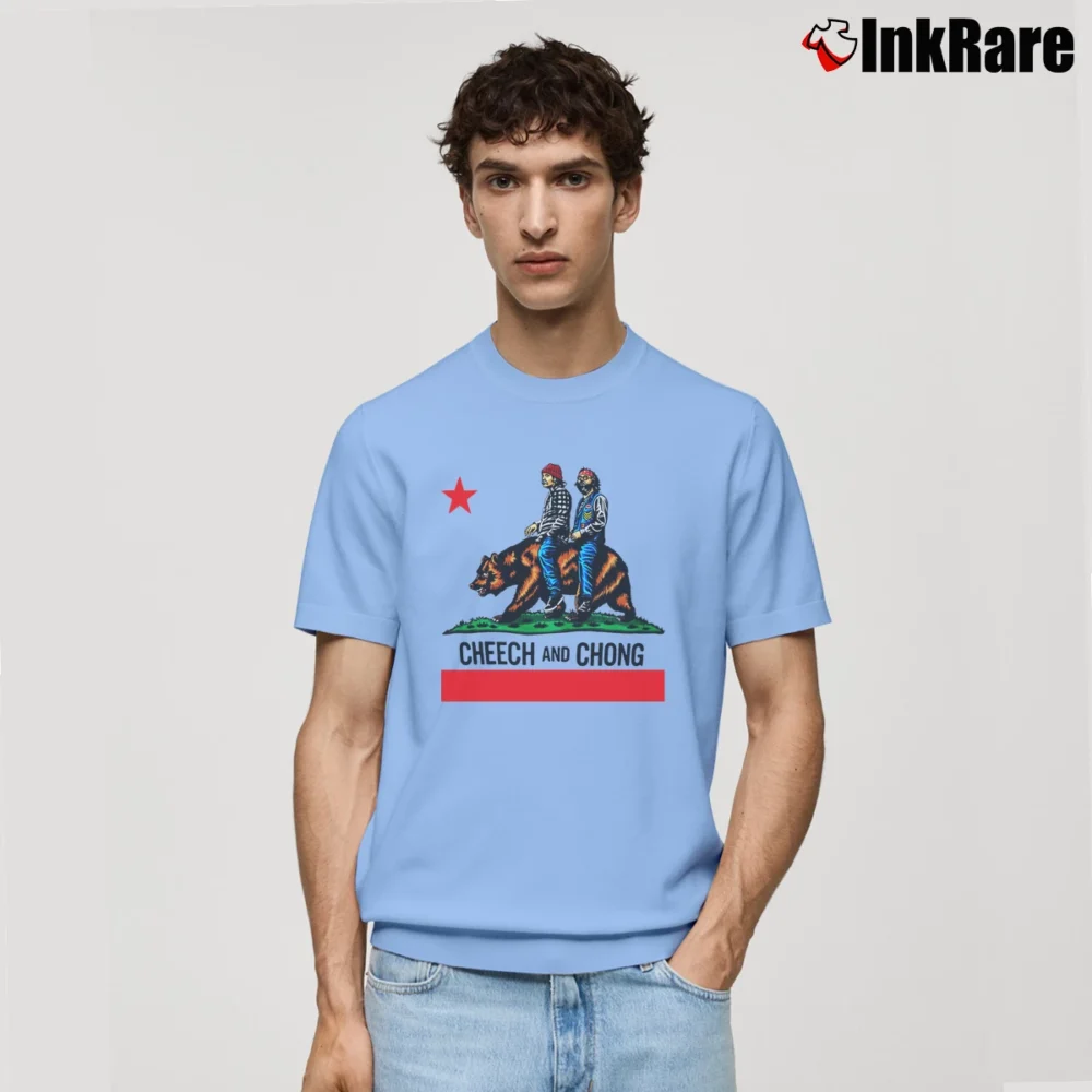 Men’s Cheech And Chong California Buds Graphic Classic T-Shirt in light blue | Soft, Breathable Everyday Wear