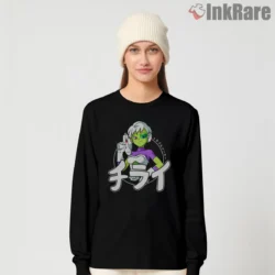 Cheelai Galactic Troublemaker Space Rogue Shirt on black long sleeve shirt for women graphic tee