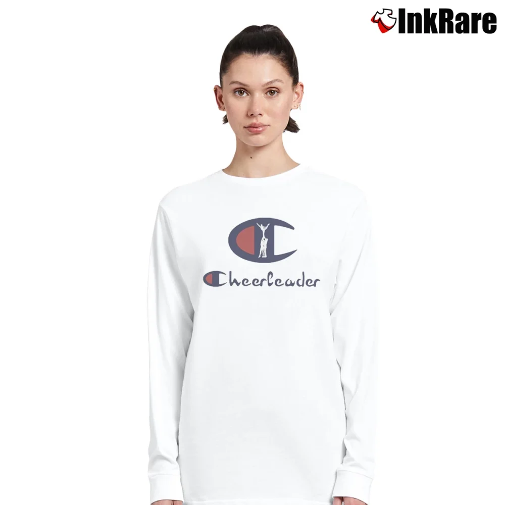 Women’s Cheerleader Champion Parody Long-Sleeve Top in white | Sleek, Versatile, All-Season