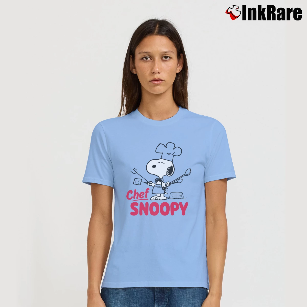 chef snoopy Women’s Tee in light blue – Effortless Style Women’s chef snoopy T-Shirt in light blue | Soft, Flattering Fit