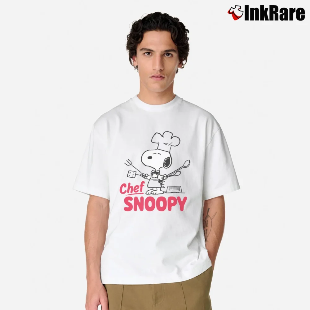 Men’s chef snoopy Classic T-Shirt in white | Soft, Breathable Everyday Wear