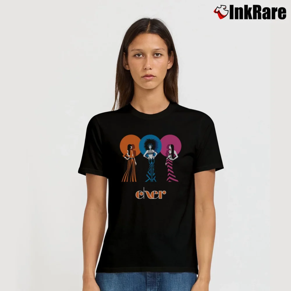 Women’s Cher Inspired Deep Tricolor Signature T-Shirt in black | Soft, Flattering Fit