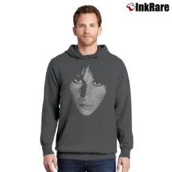 Men’s Cher Vertigo Face Black Graphic Pullover Hoodie in charcoal | Cozy, Durable, Modern Fit