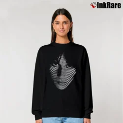 Women’s Cher Vertigo Face Black Graphic Relaxed Sweatshirt in black | Soft, Laid-Back Vibe