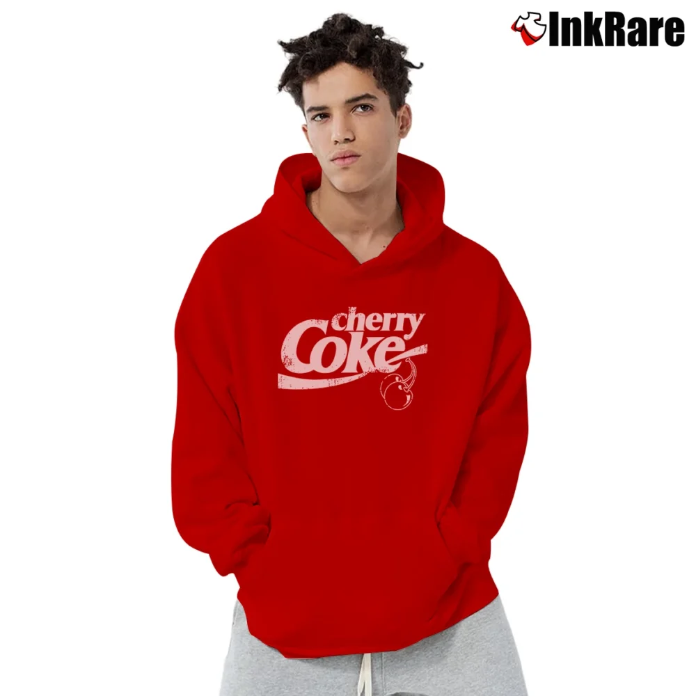 Men’s Cherry Coke Coca Cola Retro Pullover Hoodie in red | Cozy, Durable, Modern Fit