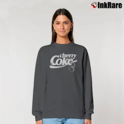 Women’s Cherry Coke Coca Cola Retro Relaxed Sweatshirt in charcoal | Soft, Laid-Back Vibe