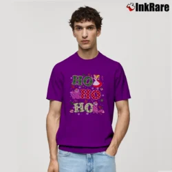 Men’s Cheshire Cat Ho Ho Ho Alice In Wonderland Christmas Classic T-Shirt in purple | Soft, Breathable Everyday Wear