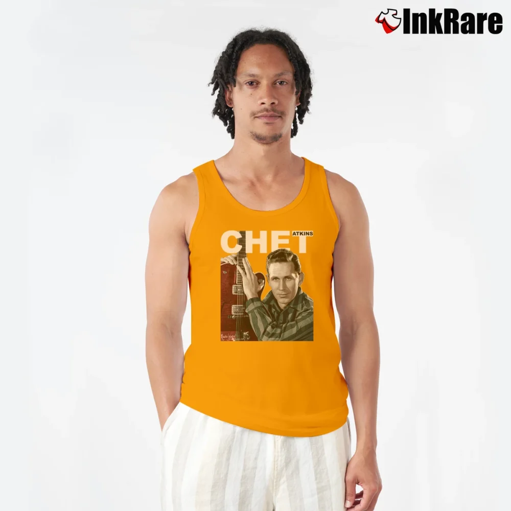 Men’s Chet Atkins Photo Tank Top in orange | Breathable, Active-Friendly Design