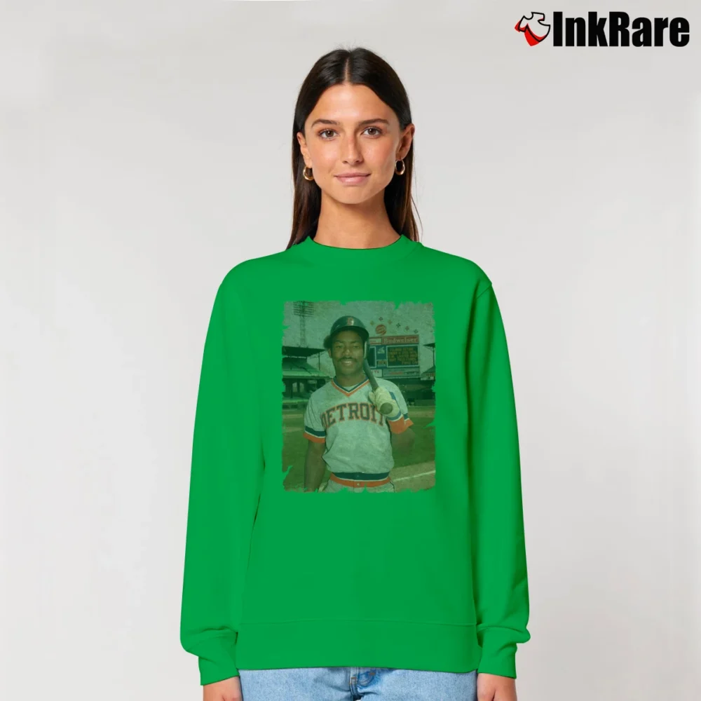 Women’s Chet Lemon Detroit Tigers Vintage for Baseball Fans Relaxed Sweatshirt in irish green | Soft, Laid-Back Vibe