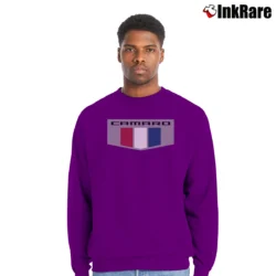 Men’s Chevrolet Camaro Chrome Emblem Logo Crewneck Sweatshirt in purple | Cozy Fabric, Clean Style