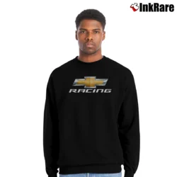 Men’s Chevrolet Racing Car Enthusiast Crewneck Sweatshirt in black | Cozy Fabric, Clean Style